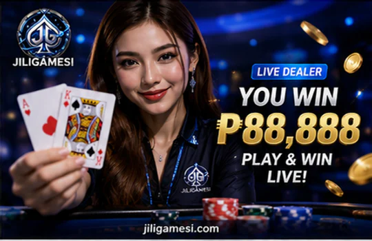 Mobile JILIGAMES live casino dealer stream with compact table controls